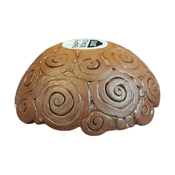 Handmade Pottery Ceramic Coil Bowl Antique Bronze - Picture 5 of 5